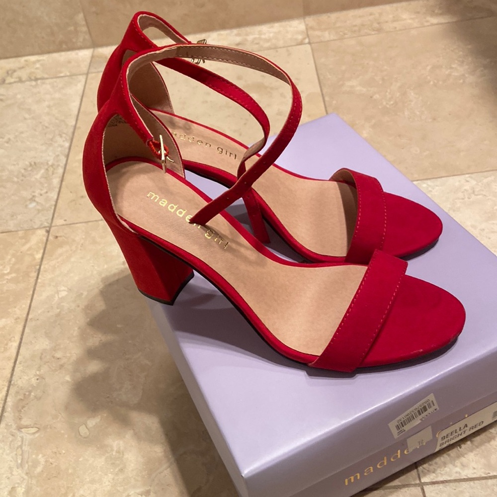 Madden Girl Bright Red Beella Heels